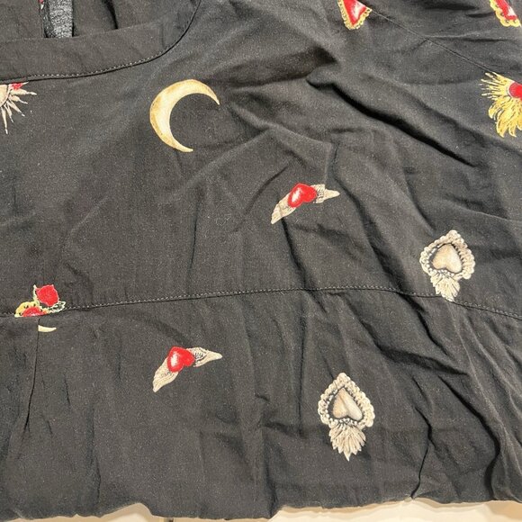 Torrid Black Sacred Hearts Blouse Short Sleeve Size 1 - Picture 7 of 7